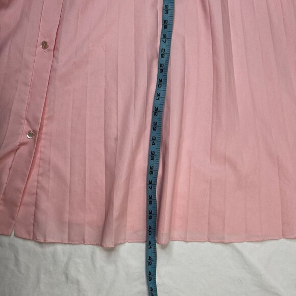 Vintage 60s Eve Stillman Nightgown Robe Embroidered Pleated Lace Pink Small - Picture 4 of 10